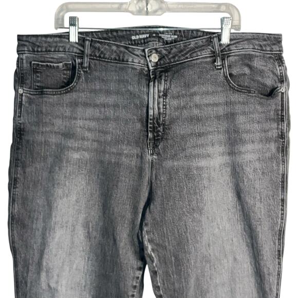 Old Navy High-Rise Vintage Slim Gray Jeans Size 18 Raw Hem Secret-Smooth Pockets - Picture 2 of 5